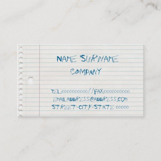 grappig visitekaartje (Voorkant)