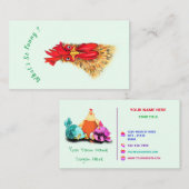 Grappig Visitekaartje met Happy Chickens Boerderij (Voorkant / Achterkant)