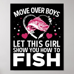 Grappig Vissen Ontwerp Voor Meisjes Vrouwen Visser Poster