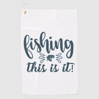 Grappig Vissen Shirt met slogan Golfhanddoek