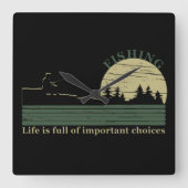 Grappig visserij gezegde vierkante klok (Voorkant)