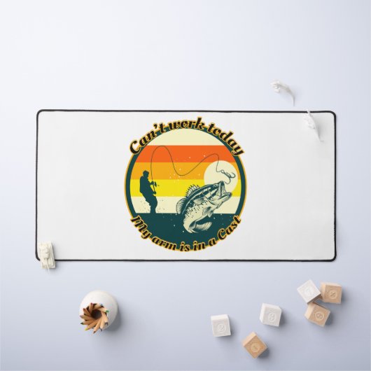 Grappig Vist kan niet werken vandaag mijn arm in e Bureaumat (Kindertafel)