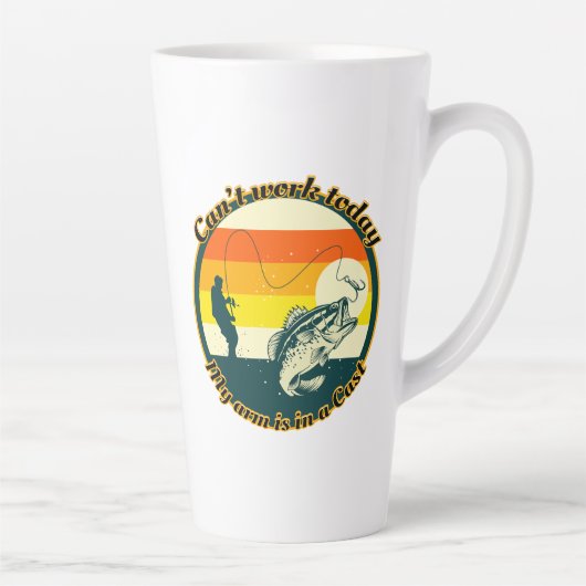 Grappig Vist kan niet werken vandaag mijn arm in e Latte Mok (Rechts)