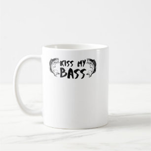 Grappig Vist Kus mijn zwarte tekst met Bass Fi Koffiemok