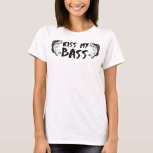 Grappig Vist Kus mijn zwarte tekst met Bass Fi T-shirt
