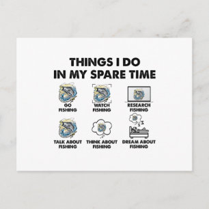 Grappig Vist Lover 6 dingen die ik in mijn vrije t Briefkaart