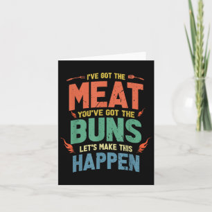Grappig vlees en broodjes BBQ cadeau voor grill li Kaart
