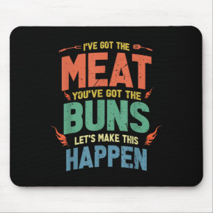 Grappig vlees en broodjes BBQ cadeau voor grill li Muismat