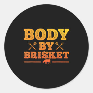 Grappig vlees grillen kunst voor mannen vrouwen Bb Ronde Sticker