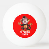 Grappig VOEG JE GEZICHT Pun Champion Monkey Chimp Pingpongballen (Achterkant)