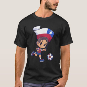Grappig Voetbal Chili vlag Jong Kind Sport T-shirt