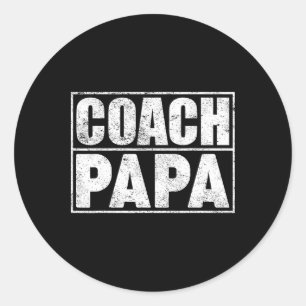 Grappig Voetbal Football Basketbal Coach Papa Vade Ronde Sticker