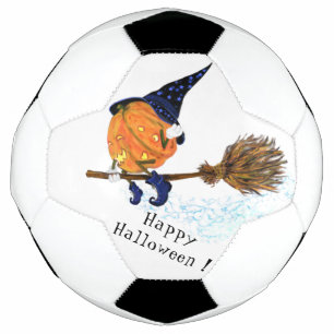 Grappig Voetbal Halloween Heksenpompoen Vliegen