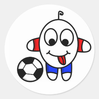 Grappig voetbal kerel ronde sticker