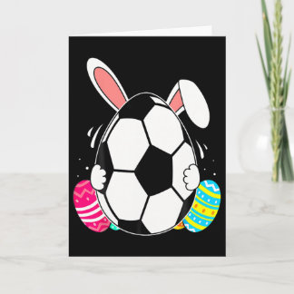 Grappig Voetbal Ll Met Konijnenoren Pasen Dag Mann Kaart