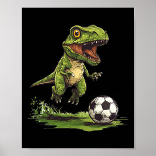 Grappig Voetbal Met Juric Dinosaur Outfit Poster