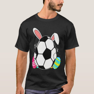 Grappig Voetbal Met Konijnenoren Pasen Mannen Jong T-shirt