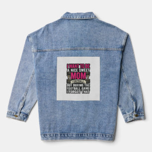 Grappig Voetbal Moeder Vintage Gravure Shirt Ontwe Denim Jacket