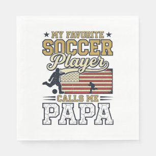 Grappig Voetbal Papa Vintage Shirt Ontwerp_1 Servet