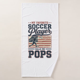 Grappig Voetbal Pops Vintage Gravure Shirt Ontwerp Badhanddoek