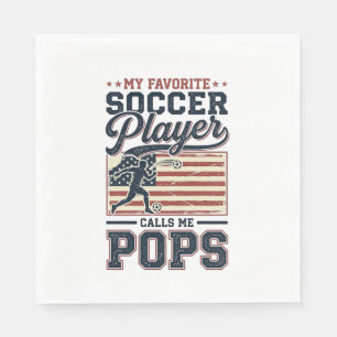 Grappig Voetbal Pops Vintage Gravure Shirt Ontwerp Servet