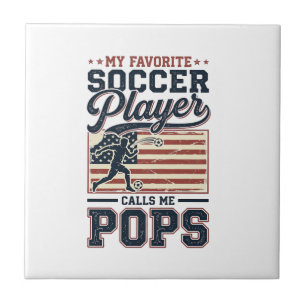 Grappig Voetbal Pops Vintage Gravure Shirt Ontwerp Tegeltje