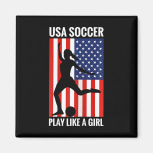 Grappig Voetbal Usa Voetbal Speel Als Een Meisje Magneet