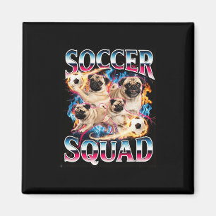 Grappig Voetbalteam Retro Hond Meme Cool Brainrot Magneet