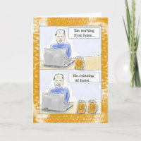 Grappig vogeldagbewijs voor mannen: "Thuis werken"