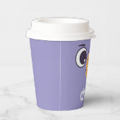 Grappig vogelgezicht met grote ogen papieren bekers (Rechts)