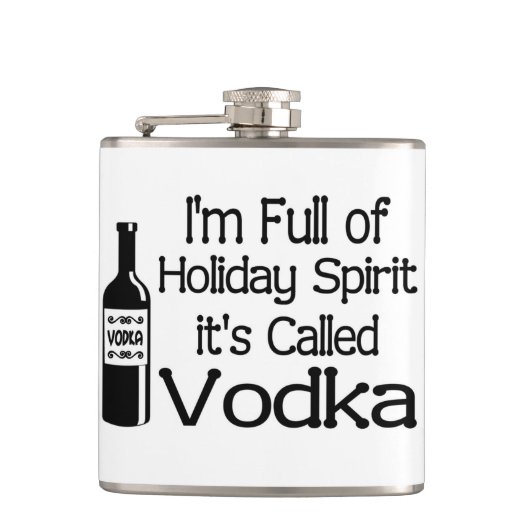 Grappig, vol kerstfeestdag, wodka Spirit Heupfles (Voorkant)