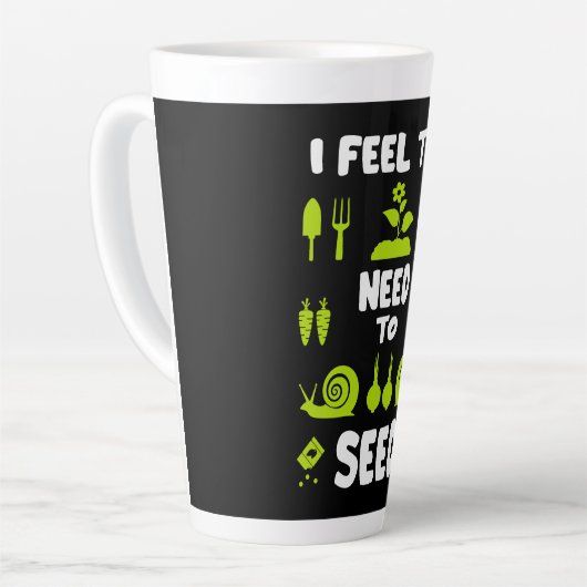 Grappig volkstuinen latte mok (Linkerhoek)