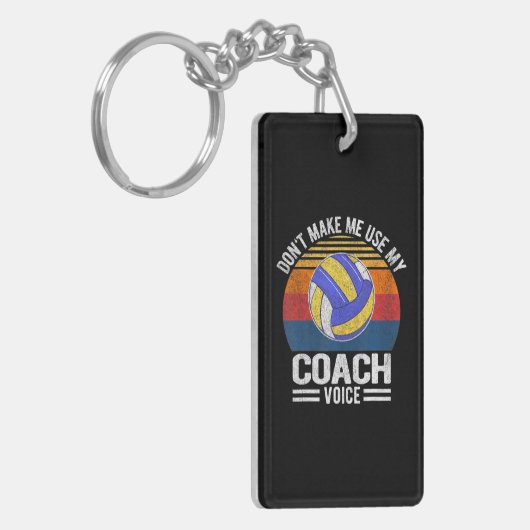 Grappig volleybal coach stem volleybal team sleutelhanger (Voorkant Links)