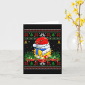 Grappig Volleybal Sinterklaas Pet Ugly Christmas S Kaart (Gele Bloem)