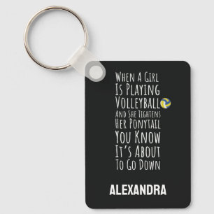Grappig Volleybalteam Speler Sport Tiener Meisjes Sleutelhanger