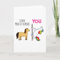 Grappig voorstel voor bruidsmeisje, Cute Unicorn