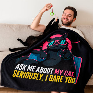 Grappig Vraag Mij Over Mijn Kat Matching Kat & Eig Fleece Deken