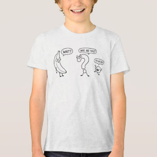 Grappig Vraagteken en Banaan Strip - Minimalistisc Tri-Blend Shirt