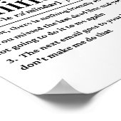 Grappig vriendelijke herinneringsdefinitie poster (Hoek)