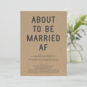 Grappig vrijgezellenfeest / Meidenavond Married AF Kaart (Staand voorkant)