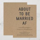 Grappig vrijgezellenfeest / Meidenavond Married AF Kaart (Voorkant / Achterkant)