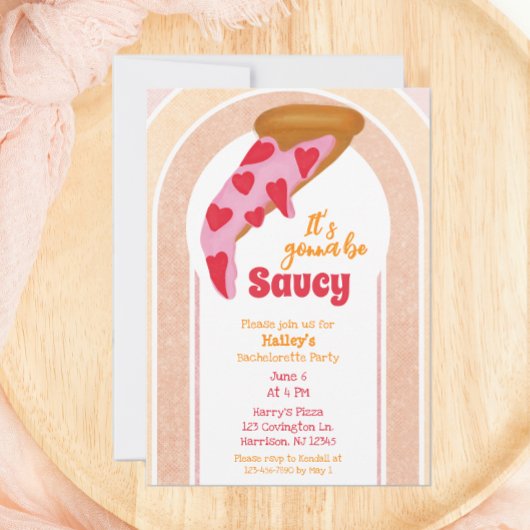 Grappig vrijgezellenfeest Pizza Party Kaart