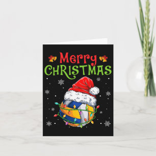 Grappig Vrolijk Kerst Volleybal Santa Hat Xmas Li Kaart