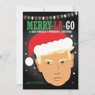 Grappig vrolijk La Go Trump grap kerst Feestdagenkaart