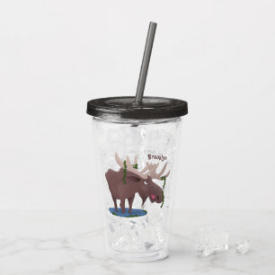 Grappig vrolijke cartoon illustratie acryl drinkbeker