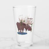 Grappig vrolijke cartoon illustratie glas (Voorkant)