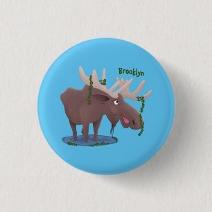 Grappig vrolijke cartoon illustratie ronde button 3,2 cm