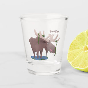 Grappig vrolijke cartoon illustratie shot glas