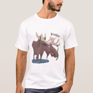 Grappig vrolijke cartoon illustratie t-shirt