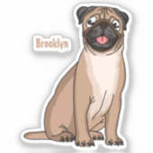 Grappig vrolijke foto van de cartoon sticker (Voorkant)